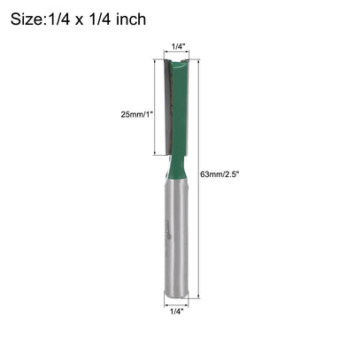 Harfington Router Bit 1/4 Shank 1/4" Cutting Dia 2 Straight Flutes Carbide for Woodworking Carpentry Milling Cutter Tool