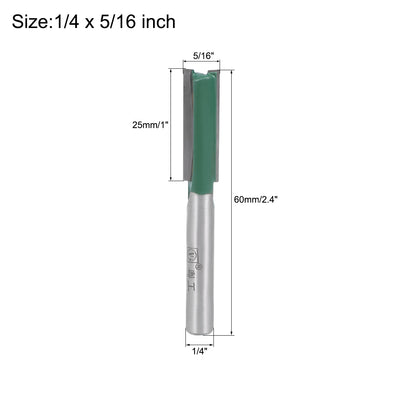 Harfington Router Bit 1/4 Shank 5/16" Cutting Dia 2 Straight Flutes Carbide for Woodworking Carpentry Milling Cutter Tool
