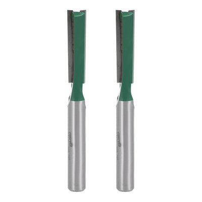 Harfington Router Bit 1/4 Shank 1/4" Cutting Dia 2 Straight Flutes Carbide for Woodworking Carpentry Milling Cutter Tool 2pcs