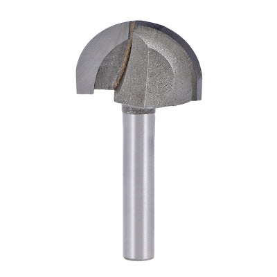 Harfington Router Bit 1/4 inch Shank 1 inch Cutting Dia. Core Box 2 Flutes Carbon Steel for Carpentry Woodworking Milling Cutter Tool