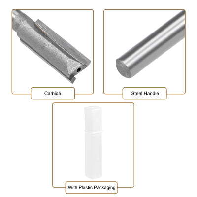 Harfington Router Bit 1/4" Shank 3/8" Cutting Dia 2 Straight Flutes Carbide for Woodworking Carpentry Milling Cutter Tool 4pcs