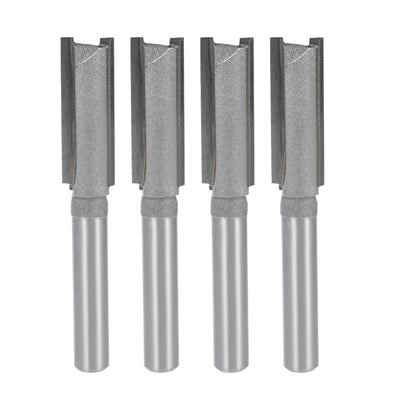 Harfington Router Bit 1/4" Shank 3/8" Cutting Dia 2 Straight Flutes Carbide for Woodworking Carpentry Milling Cutter Tool 4pcs