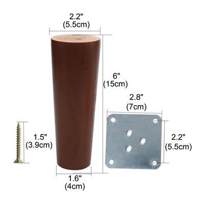 Harfington Round Solid Wood Furniture Leg Chair Sofa Cabinet Replacement Set of 5