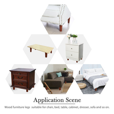 Harfington Round Solid Wood Furniture Leg Chair Sofa Cabinet Replacement Set of 5