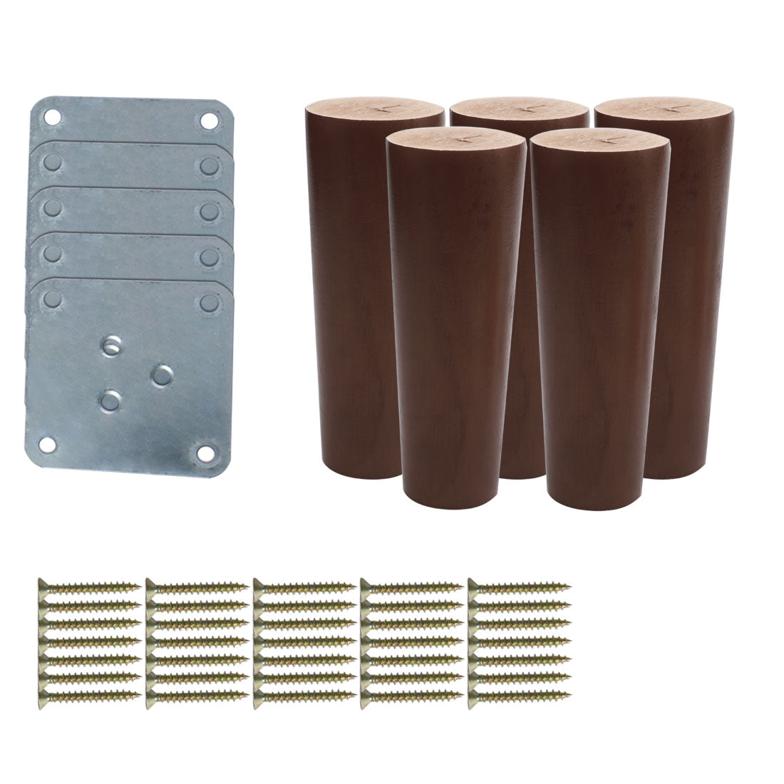 Harfington Round Solid Wood Furniture Leg Chair Sofa Cabinet Replacement Set of 5