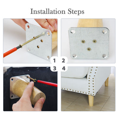 Harfington Round Solid Wood Furniture Leg Chair Sofa Cabinet Replacement Set of 5