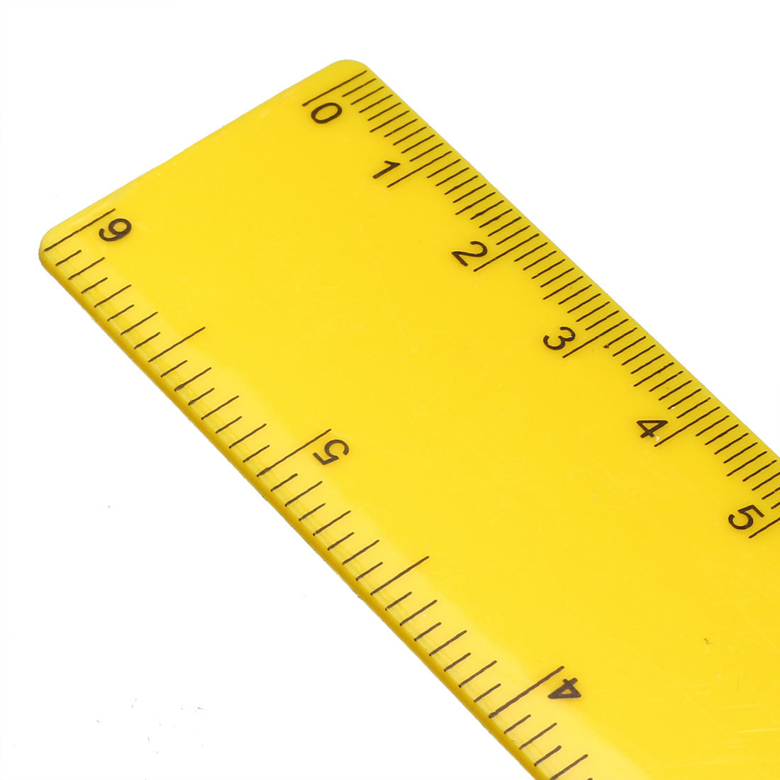 Harfington Plastic Ruler 15cm 6 inches Straight Ruler Yellow Measuring Tool 6 Pcs