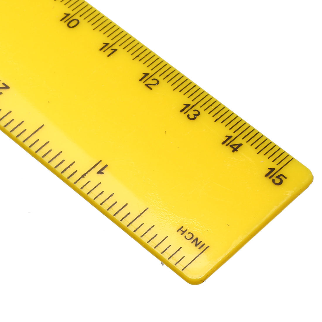 Harfington Plastic Ruler 15cm 6 inches Straight Ruler Yellow Measuring Tool 6 Pcs
