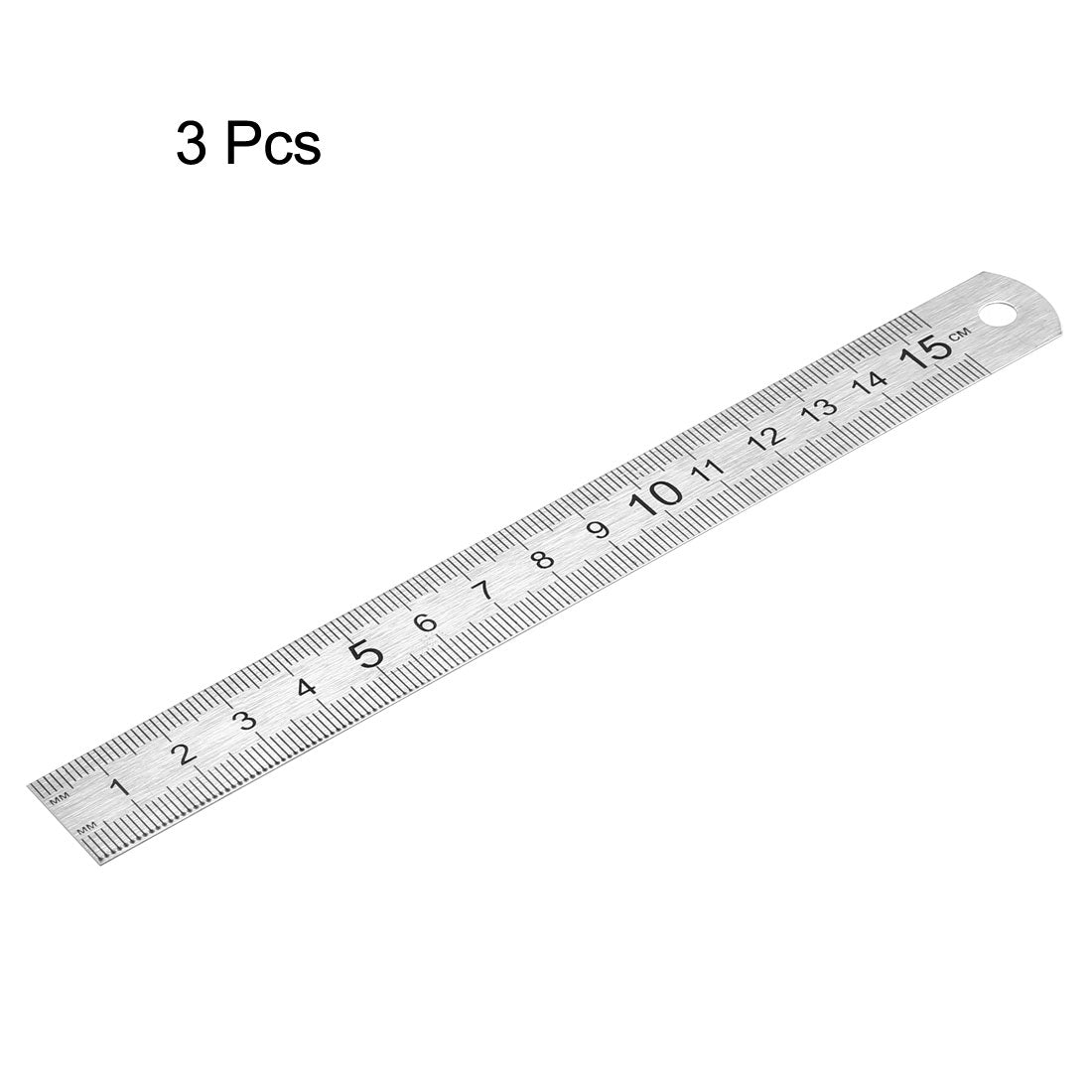 Harfington Steel Straight Ruler 6-inch (15cm) Inches and Metric Scale 3pcs