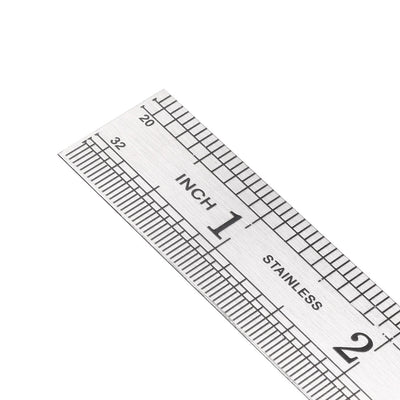 Harfington Steel Straight Ruler 6-inch (15cm) Inches and Metric Scale 3pcs