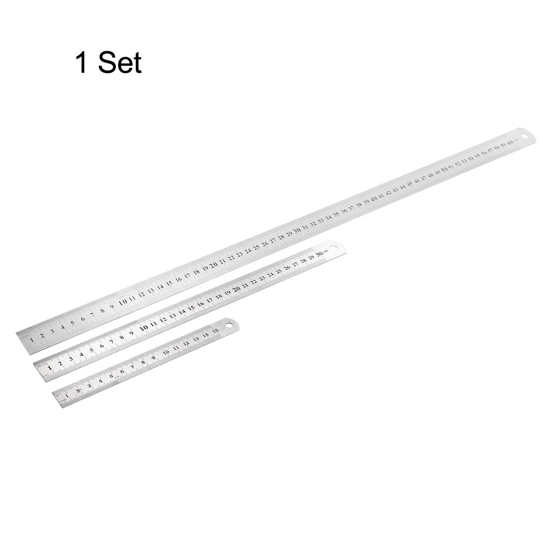 Harfington Stainless Steel Rulers set (6,12,24 inch) Straight Ruler Inches and Metric Scale