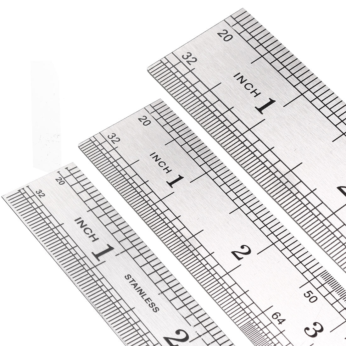Harfington Stainless Steel Rulers set (6,12,24 inch) Straight Ruler Inches and Metric Scale