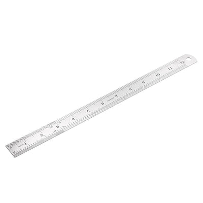 Harfington Stainless Steel Ruler 12-inch (30cm) Straight Ruler Inches and Metric Scale