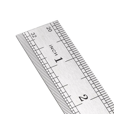 Harfington Stainless Steel Ruler 8-inch (20cm) Straight Ruler Inches and Metric Scale 3pcs
