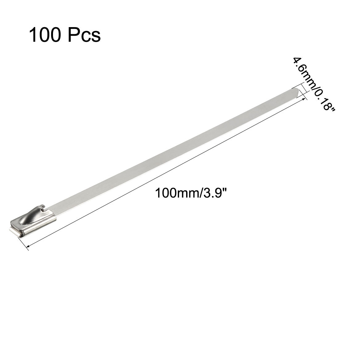 Harfington 4 Inches Stainless Steel Cable Zip Ties Multi-Purpose Metal Exhaust Wrap 100pcs