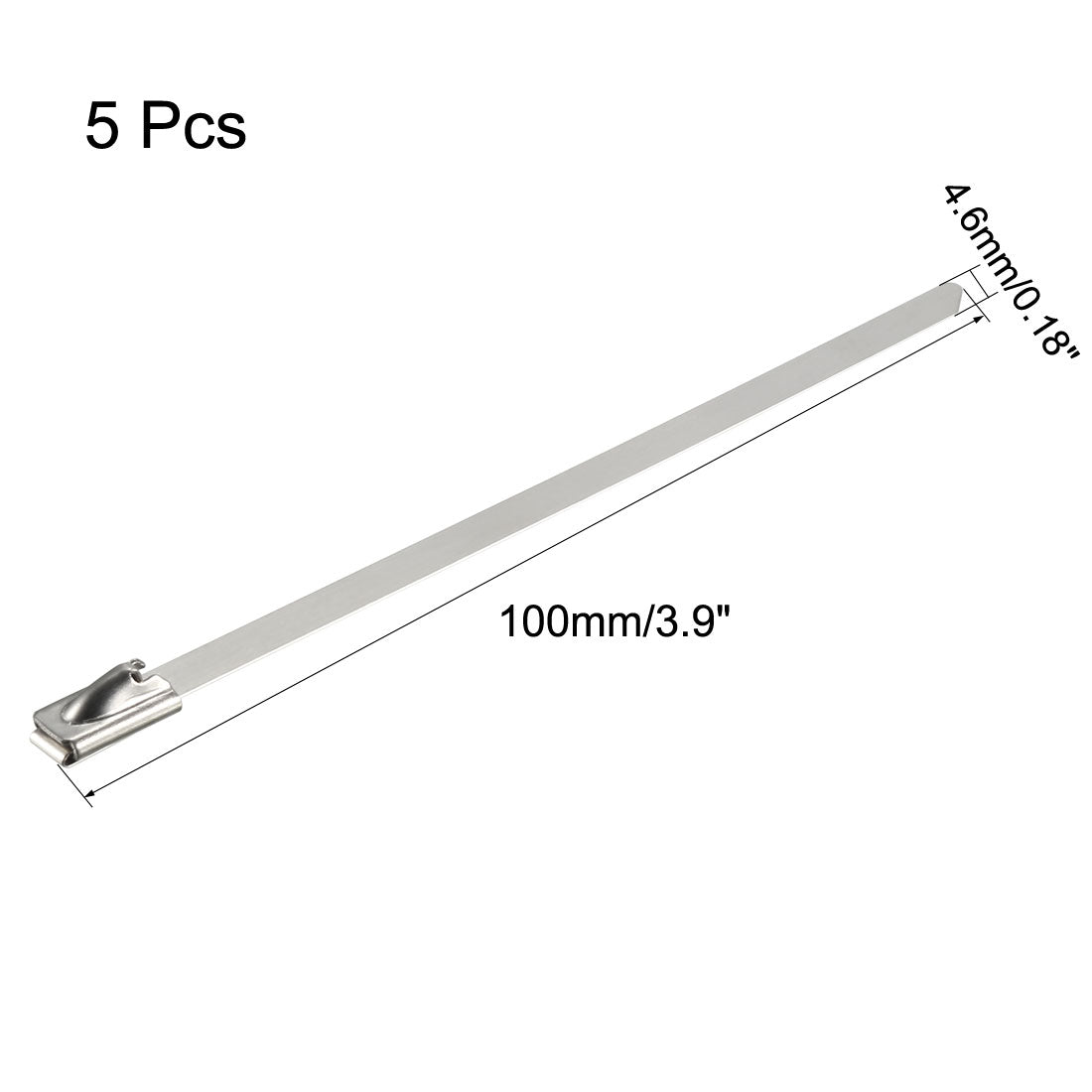 Harfington 4 Inches Stainless Steel Cable Zip Ties Multi-Purpose Metal Exhaust Wrap 5pcs