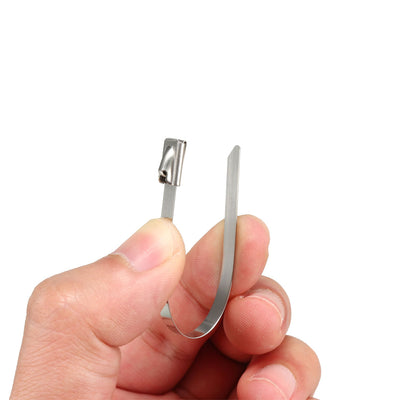 Harfington Multi-Purpose Metal Exhaust Wrap Stainless Steel Cable Zip Ties