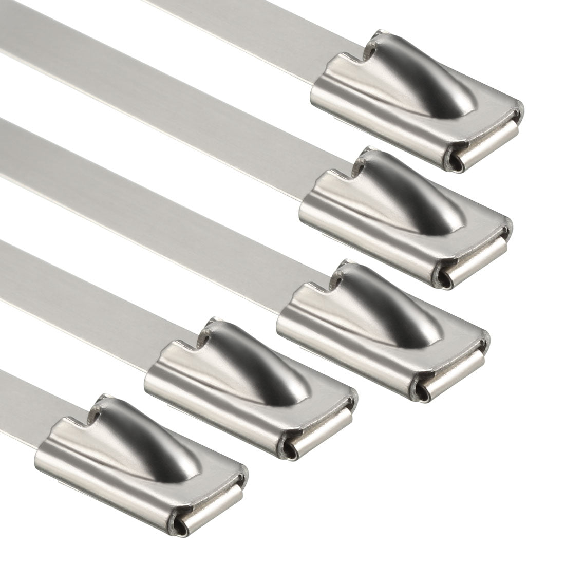 Harfington 4 Inches Stainless Steel Cable Zip Ties Multi-Purpose Metal Exhaust Wrap 5pcs
