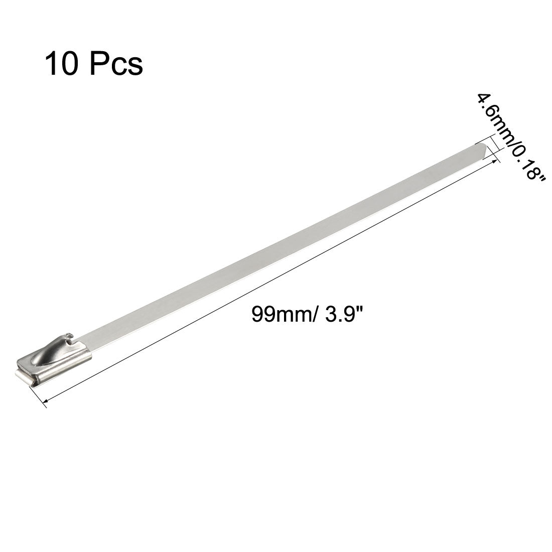 Harfington 4 Inches Stainless Steel Cable Zip Ties Multi-Purpose Metal Exhaust Wrap 10pcs