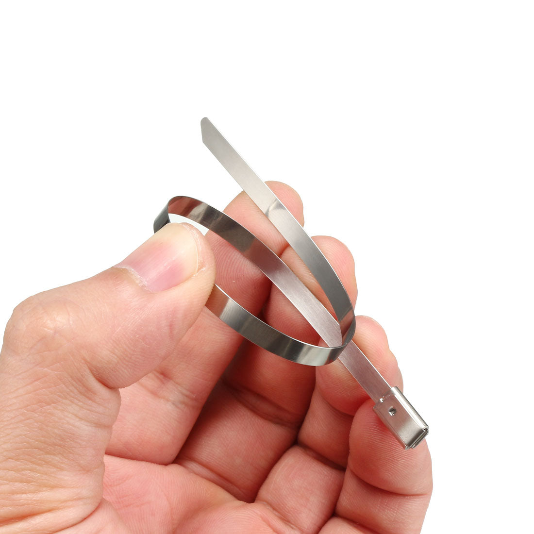 Harfington 8 Inches Stainless Steel Cable Zip Ties Multi-Purpose Metal Exhaust Wrap 5pcs