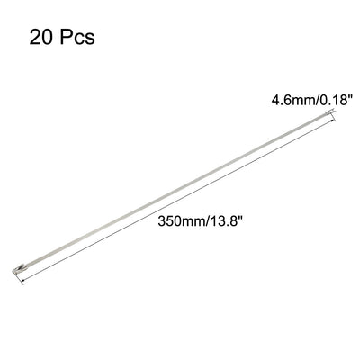 Harfington 14 Inch Stainless Steel Cable Zip Ties Multi-Purpose Metal Exhaust Wrap 20pcs