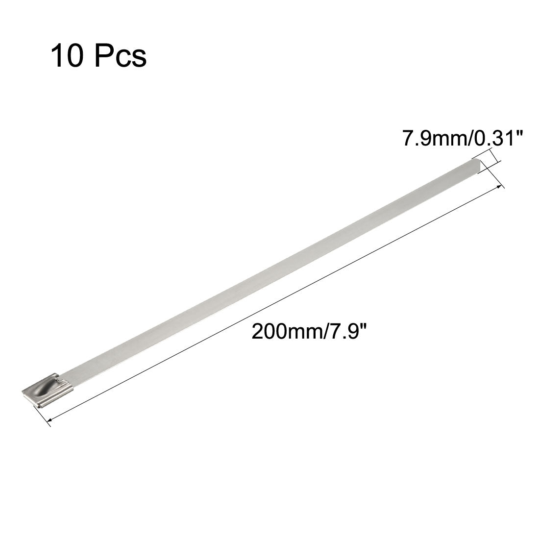 Harfington 8 Inches Stainless Steel Cable Zip Ties Multi-Purpose Metal Exhaust Wrap 10pcs