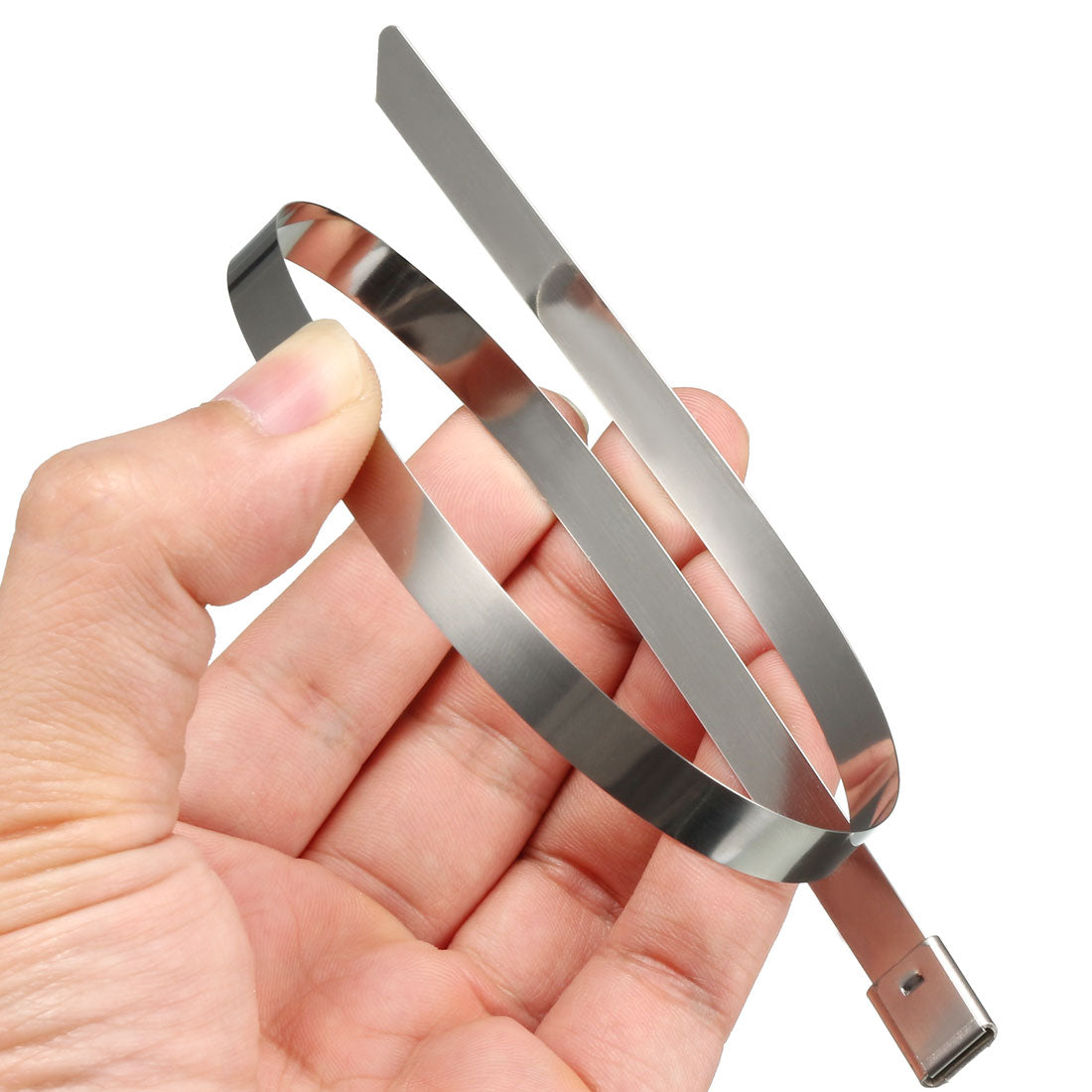 Harfington 16Inches Stainless Steel Cable Zip Ties Multi-Purpose Metal Exhaust Wrap 100pcs