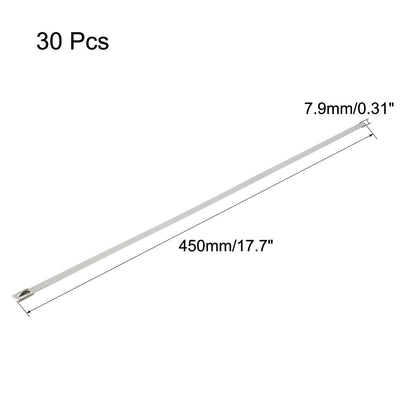 Harfington 18-Zoll-Edelstahl-Kabelreißverschlüsse, Mehrzweck-Auspufffolie aus Metall, 30 Stück