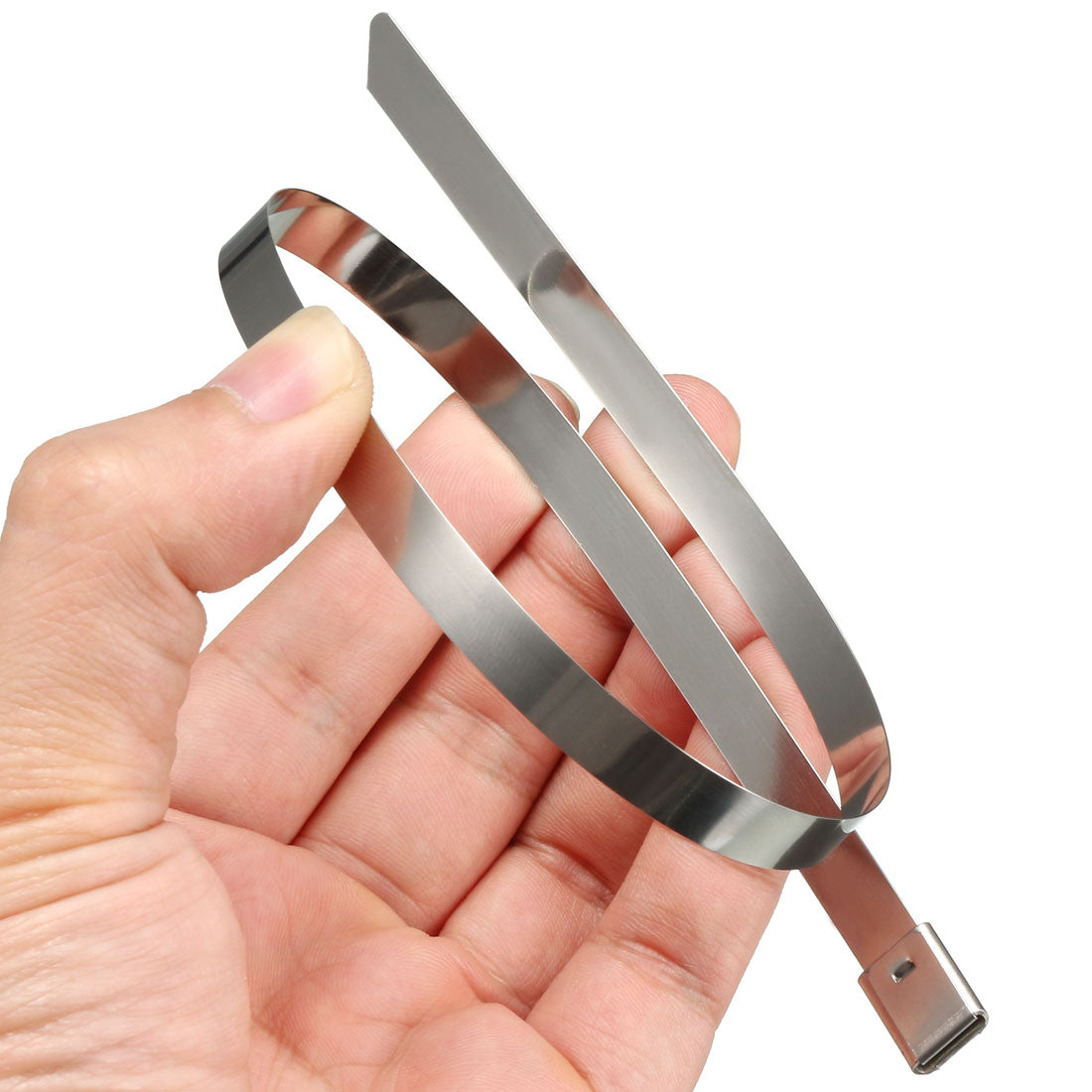 Harfington 20Inches Stainless Steel Cable Zips Ties Multi-Purpose Metal Exhaust Wrap 30pcs