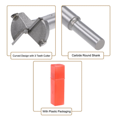 Harfington Forstner Wood Boring Drill Bits 26mm Dia. Hole Saw Carbide Tip Round Shank Cutting for Hinge Plywood MDF CNC Tool