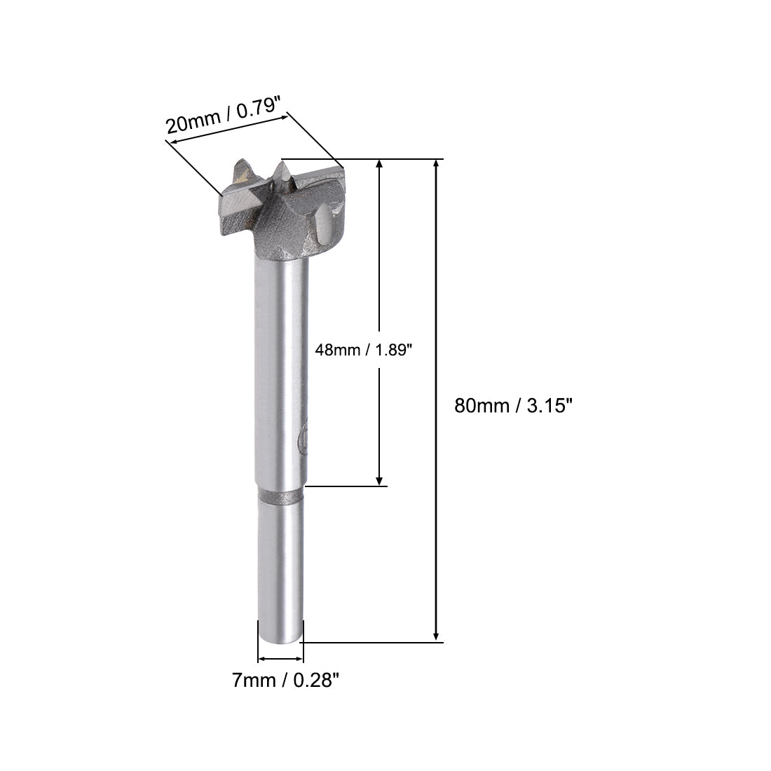 Harfington Forstner Wood Boring Drill Bits 20mm Dia. Hole Saw Carbide Tip Round Shank Cutting for Hinge Plywood MDF CNC Tool