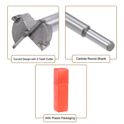 Harfington Forstner Wood Boring Drill Bits 19mm Dia. Hole Saw Carbide Tip Round Shank Cutting for Hinge Plywood MDF CNC Tool