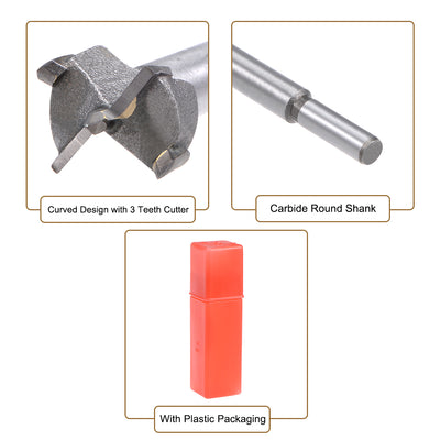 Harfington Forstner Wood Boring Drill Bits 18mm Dia. Hole Saw Carbide Tip Round Shank Cutting for Hinge Plywood MDF CNC Tool