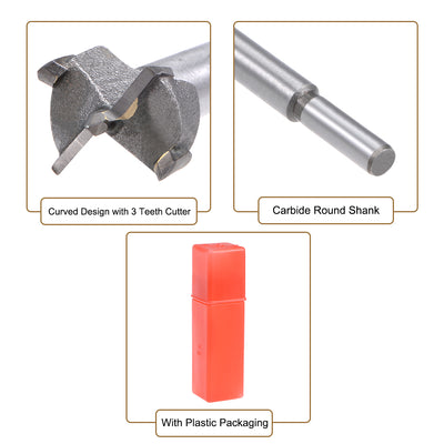 Harfington Forstner Wood Boring Drill Bits 17mm Dia. Hole Saw Carbide Tip Round Shank Cutting for Hinge Plywood MDF CNC  Tool