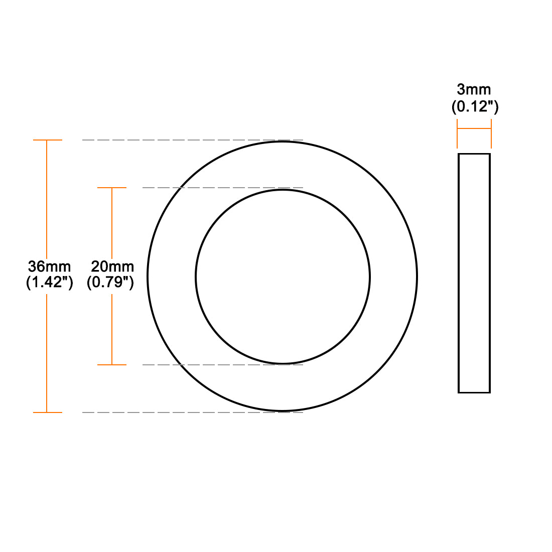 Harfington Nylon Flat Washers for Screws Bolts 100PCS