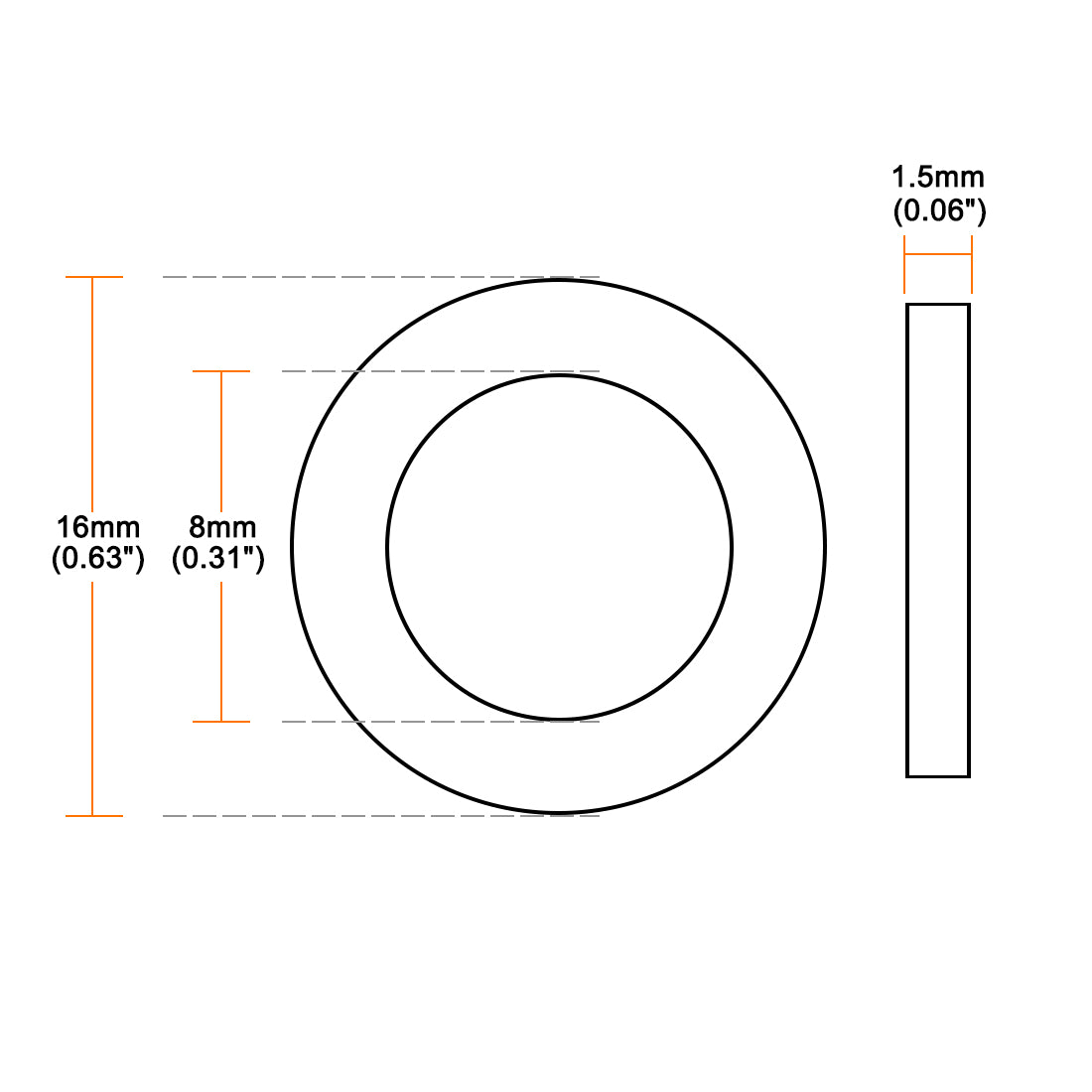 Harfington Nylon Flat Washers for Screws Bolts 50PCS