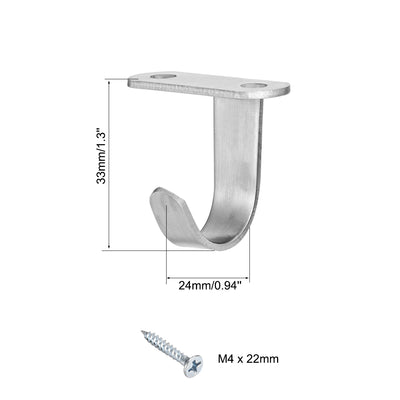 Harfington 15 Pcs Wall Mounted Hook Robe Hooks Single Coat Hanger With Screws, Stainless Steel