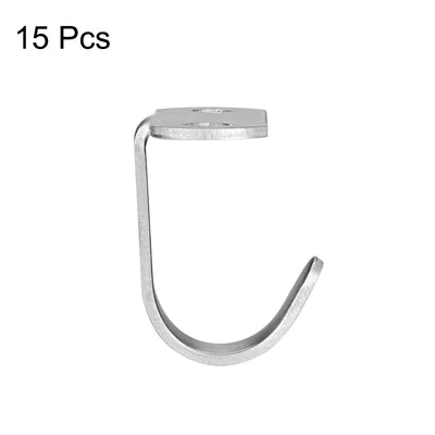 Harfington 15 Pcs Wall Mounted Hook Robe Hooks Single Coat Hanger With Screws, Stainless Steel