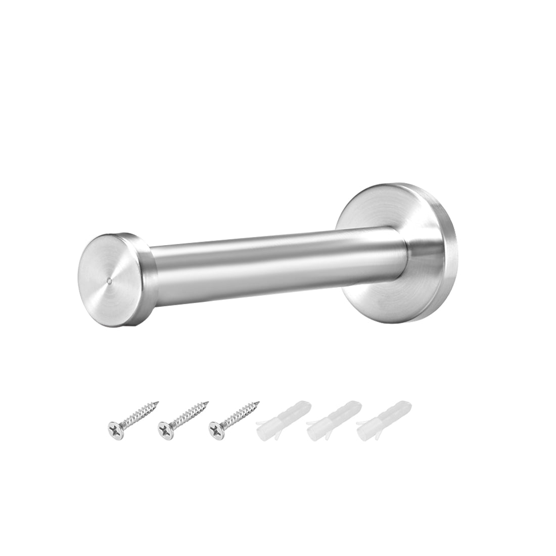 Harfington 12Pcs Wall Mounted Hook Robe Hooks Single Towel Hanger With Screws, Stainless Steel, (2.63Inch, Silver)