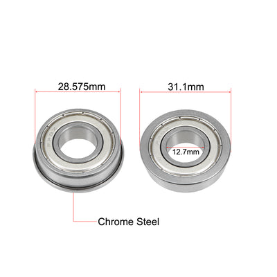 Harfington Flange Deep Groove Ball Bearings Inch Double Shielded Chrome Steel