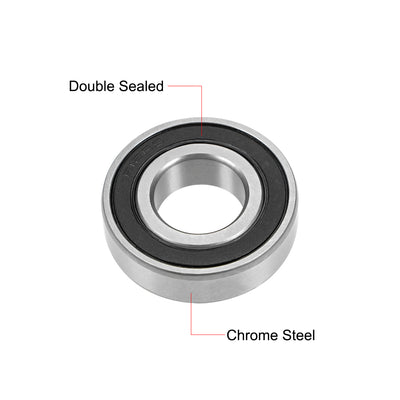 Harfington Uxcell Deep Groove Ball Bearings Inch Double Sealed Chrome Steel P0 Z1