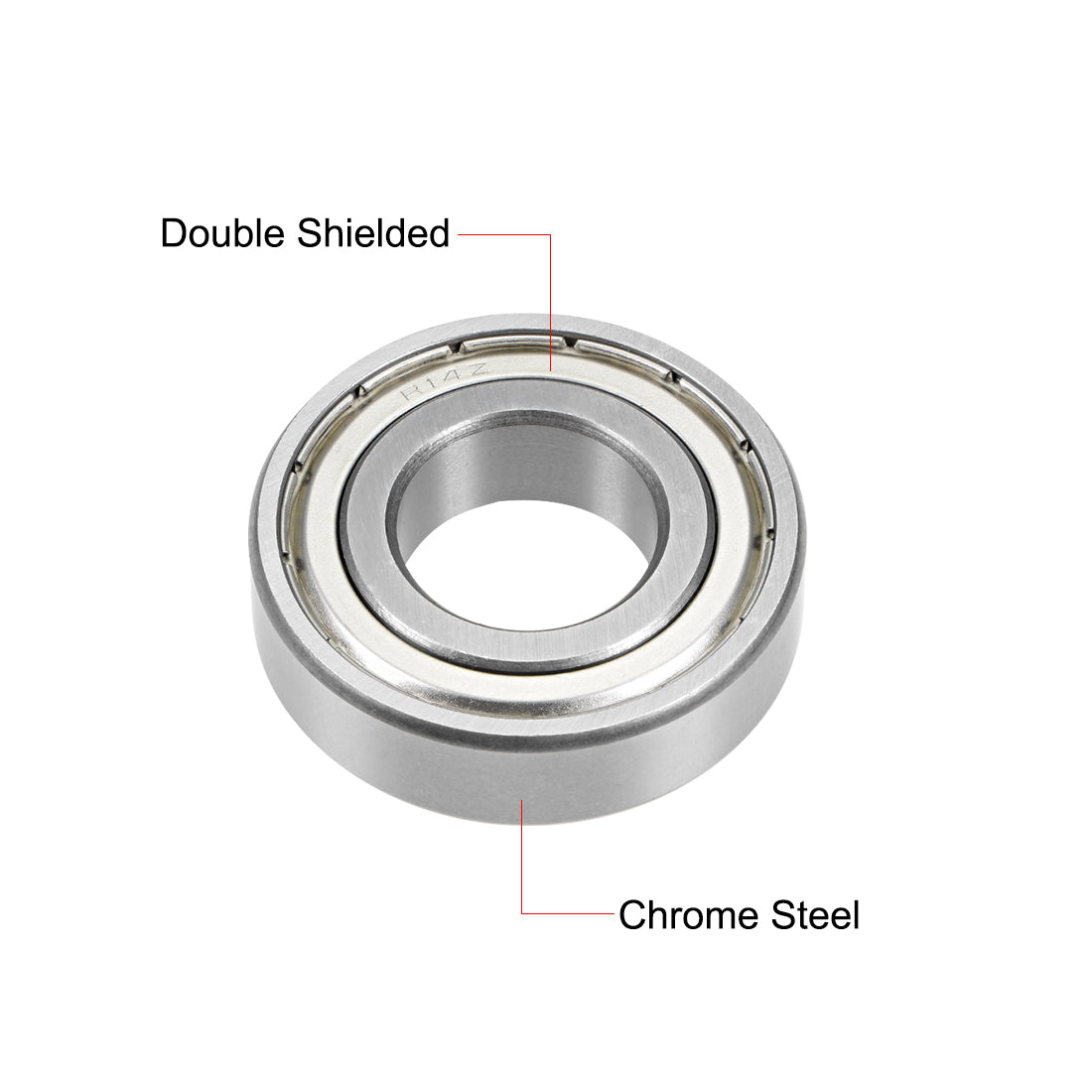 uxcell Uxcell Deep Groove Ball Bearings Double Shielded Chrome Steel Z1 P0
