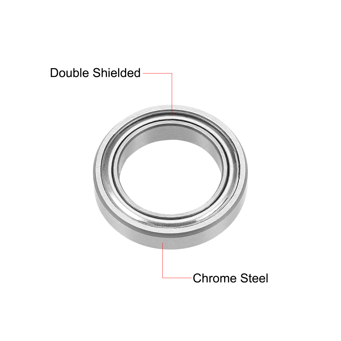 uxcell Uxcell Deep Groove Ball Bearings Double Shielded Chrome Steel Z1 P0