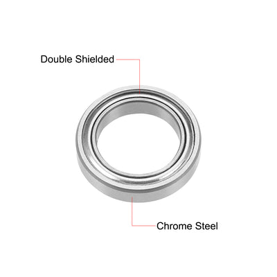 Harfington Uxcell Deep Groove Ball Bearings Double Shielded Chrome Steel Z1 P0