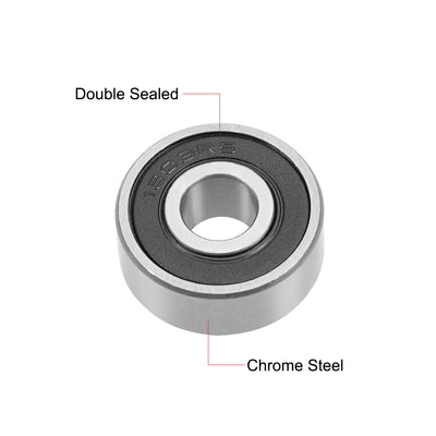 Harfington Uxcell Deep Groove Ball Bearings Inch Double Sealed Chrome Steel P0 Z1