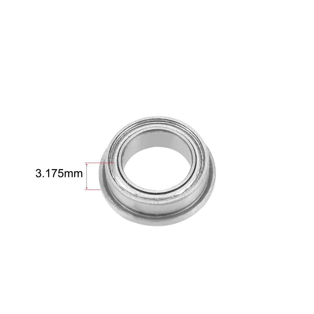 Harfington FR168ZZ Flange Ball Bearing 1/4"x3/8"x1/8" Double Shielded Chrome Bearings 2pcs