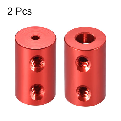 Harfington Shaft Coupling 2mm to 5mm Bore L20xD12 Robot Motor Wheel Rigid Coupler Connector Red 2 Pcs