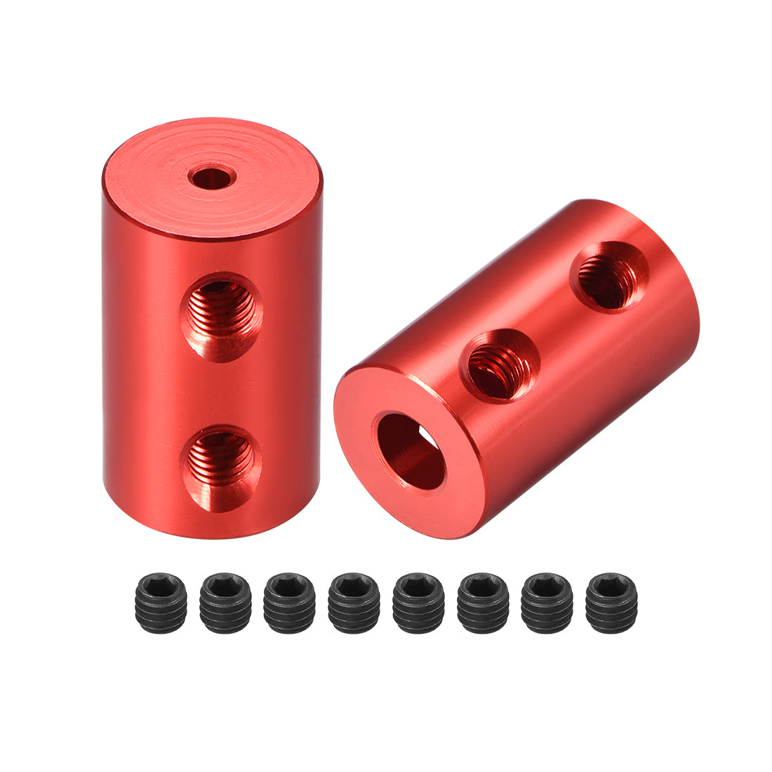 Harfington Shaft Coupling 2mm to 5mm Bore L20xD12 Robot Motor Wheel Rigid Coupler Connector Red 2 Pcs