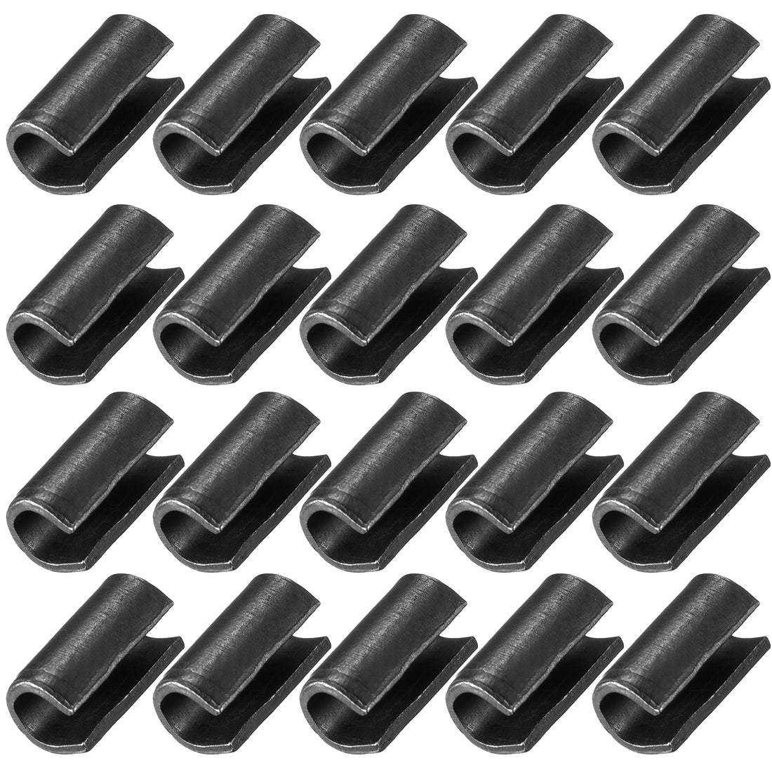 Harfington Dowel Pin Carbon Steel Split Spring Roll Shelf Support Pin Fasten Hardware Black 20Pcs