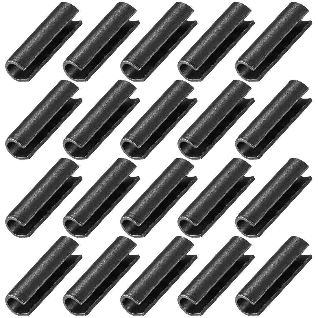 Harfington Dowel Pin Carbon Steel Split Spring Roll Shelf Support Pin Fasten Hardware Black 20Pcs